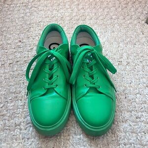 Lime Green Platform Ganni Sneakers